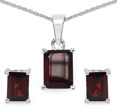 

Johareez Sterling Silver Jewel Set(Red)