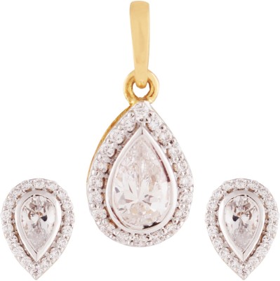 

ZKD Jewels Yellow Gold 18kt Cubic Zirconia Earring & Pendant Set