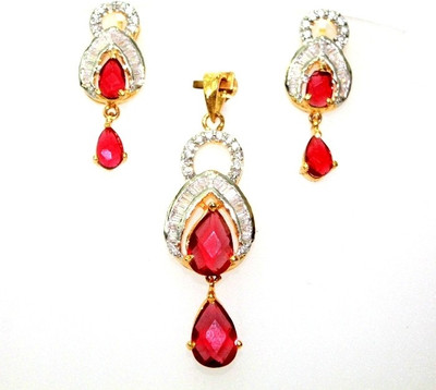 

Signature Collection Jewelry Alloy Jewel Set(White, Red)