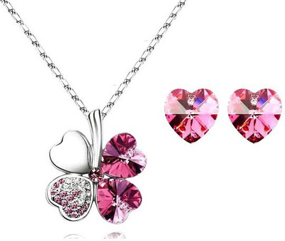 71% OFF on CRUNCHY FASHION Alloy Jewel Set(Pink, Silver)