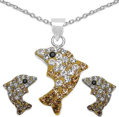 Johareez Sterling Silver Brown Jewellery Set(Pack of 1)