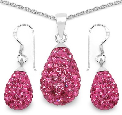 Johareez Sterling Silver Pink Jewellery Set(Pack of 1)