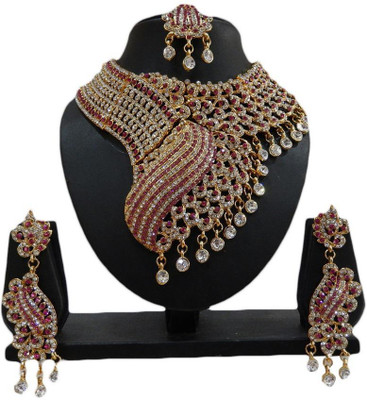

Shree Bhawani Art Jewellery Alloy Jewel Set(Pink)