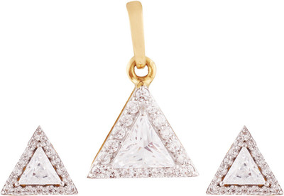 

ZKD Jewels Yellow Gold 18kt Cubic Zirconia Earring & Pendant Set