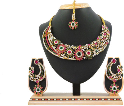 

Vatsalya Creation Alloy Jewel Set(Pink, Green)