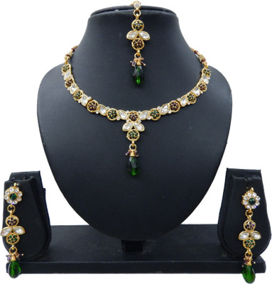 

Shree Bhawani Art Jewellery Alloy Jewel Set(Purple, Green)