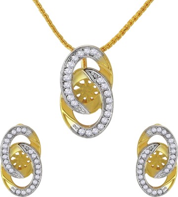 mahi Alloy Gold-plated White Jewellery Set(Pack of 1)