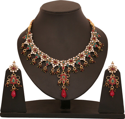 TOUCHSTONE Alloy Gold-plated Multicolor Jewellery Set(Pack of 1)