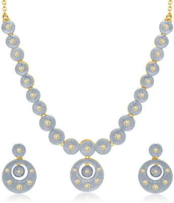 

Sukkhi Zinc Jewel Set(White, Gold)
