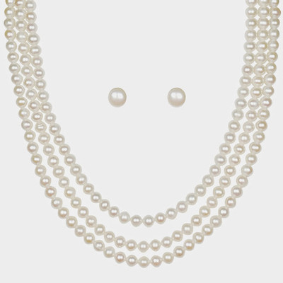 

Nisa Pearls & Jewellery Mother of Pearl Jewel Set(White)