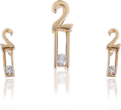 

Jisha Yellow Gold 18kt Diamond Earring & Pendant Set