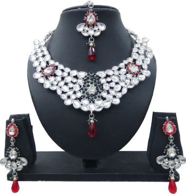 

Shree Bhawani Art Jewellery Alloy Jewel Set(Red, Green)