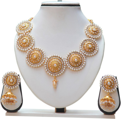 30 OFF on Swarajshop Copper Jewel Set Gold White on Flipkart