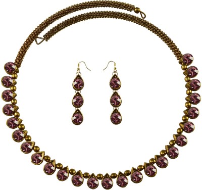 Vidhya Kangan Brass Gold-plated Purple Jewellery Set(Pack of 10)