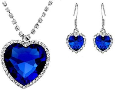 Caratcube Alloy Gold-plated Blue Jewellery Set(Pack of 1)