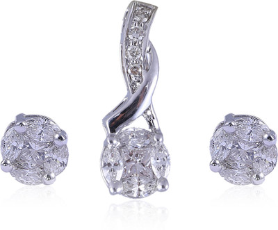 

Jisha Yellow Gold 18kt Diamond Earring & Pendant Set
