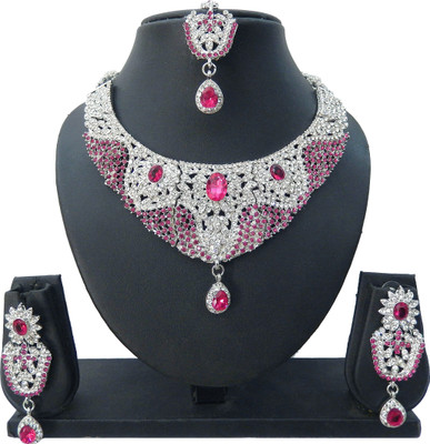 

Shree Bhawani Art Jewellery Alloy Jewel Set(Pink)