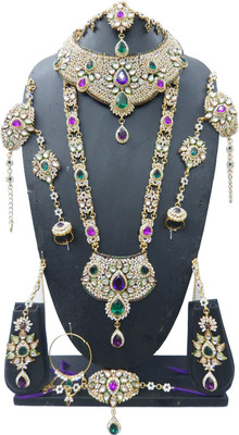 

Shree Bhawani Art Jewellery Alloy Jewel Set(Purple, Green)