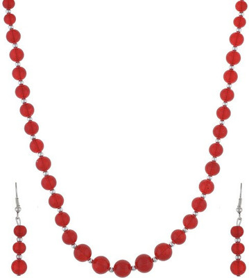 

Nisa Pearls Alloy Jewel Set(Red)