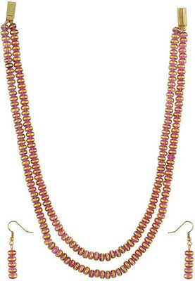Nisa Pearls Alloy Jewel Set(Pink)
