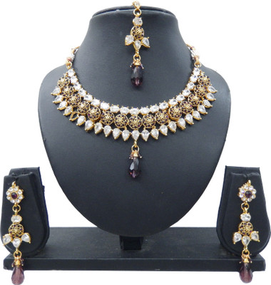 

Shree Bhawani Art Jewellery Alloy Jewel Set(Purple)