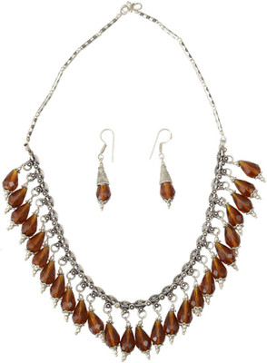 

Taj Pearl Crystal Jewel Set(Silver)