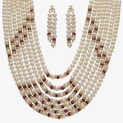 

Nisa Pearls & Jewellery Mother of Pearl Jewel Set(White)