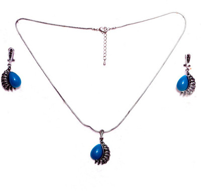

Pink Rose Metal Jewel Set(Turquoise)