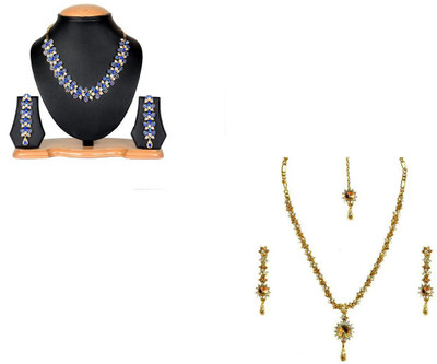 

Rashi Jewellery Alloy Jewel Set(Blue, Gold)