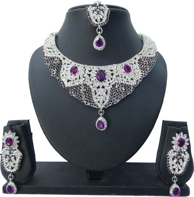 

Shree Bhawani Art Jewellery Alloy Jewel Set(Purple)