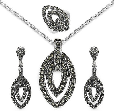 Johareez Sterling Silver Jewel Set(Silver)