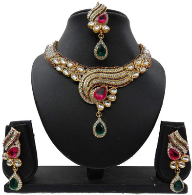 

Shree Bhawani Art Jewellery Zinc Jewel Set(Green)