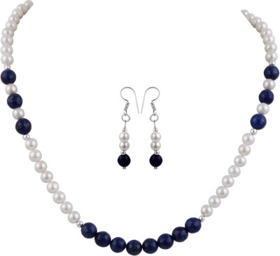 Pearlz Ocean Alloy Silver White, Blue Jewellery Set(Pack of 1)
