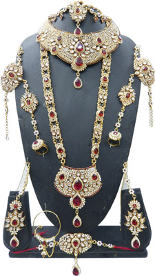 

Shree Bhawani Art Jewellery Alloy Jewel Set(Maroon, White)