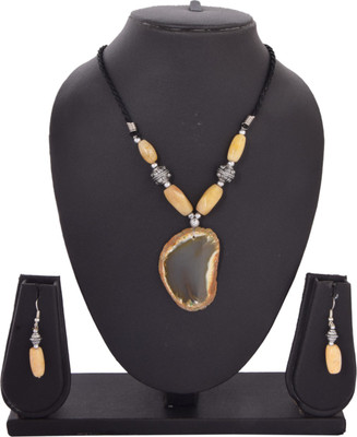 

H D Creations Stone Jewel Set(Beige)