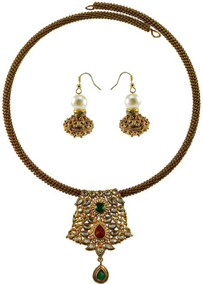 Vidhya Kangan Brass Gold-plated Multicolor Jewellery Set(Pack of 3)