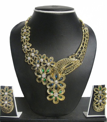 

Zaveri Pearls Alloy Jewel Set(Blue, Green)
