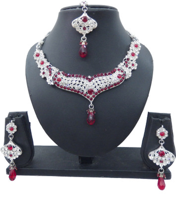 

Shree Bhawani Art Jewellery Alloy Jewel Set(Maroon)