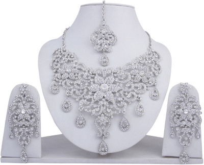 

Pink Rose Alloy Jewel Set(White)