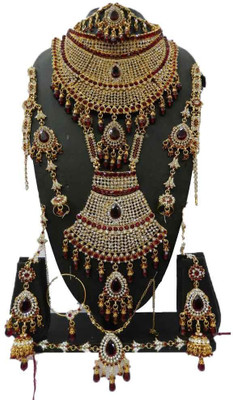 

Shree Bhawani Art Jewellery Zinc Jewel Set(Maroon, White)