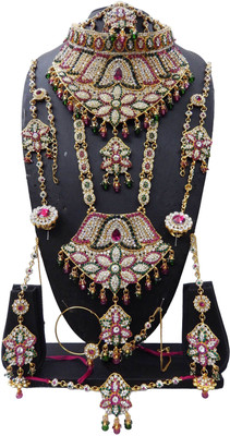 

Shree Bhawani Art Jewellery Zinc Jewel Set(Pink, Green)