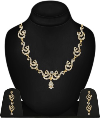 Jewels Capital Alloy Gold-plated Gold, White Jewellery Set(Pack of 1)