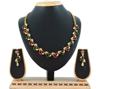 VATSALYA creation Alloy Gold-plated Maroon, Green Jewellery Set(Pack of 1)