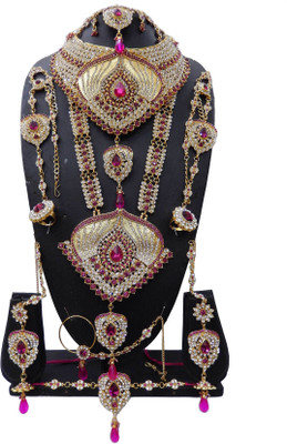 

Shree Bhawani Art Jewellery Zinc Jewel Set(Pink)