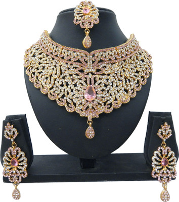 

Shree Bhawani Art Jewellery Alloy Jewel Set(Pink)