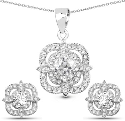 Johareez Sterling Silver Rhodium White Jewellery Set(Pack of 1)