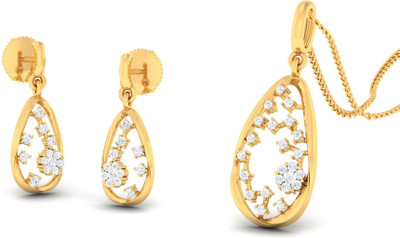 

Jisha Yellow Gold 18kt Diamond Earring & Pendant Set