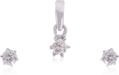 

Jisha Yellow Gold 18kt Diamond Earring & Pendant Set