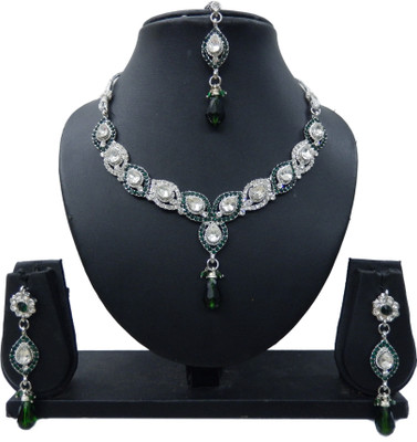 

Shree Bhawani Art Jewellery Alloy Jewel Set(Green)