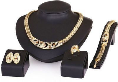 Silver Shoppee Alloy Gold-plated Gold Jewellery Set(Pack of 1)